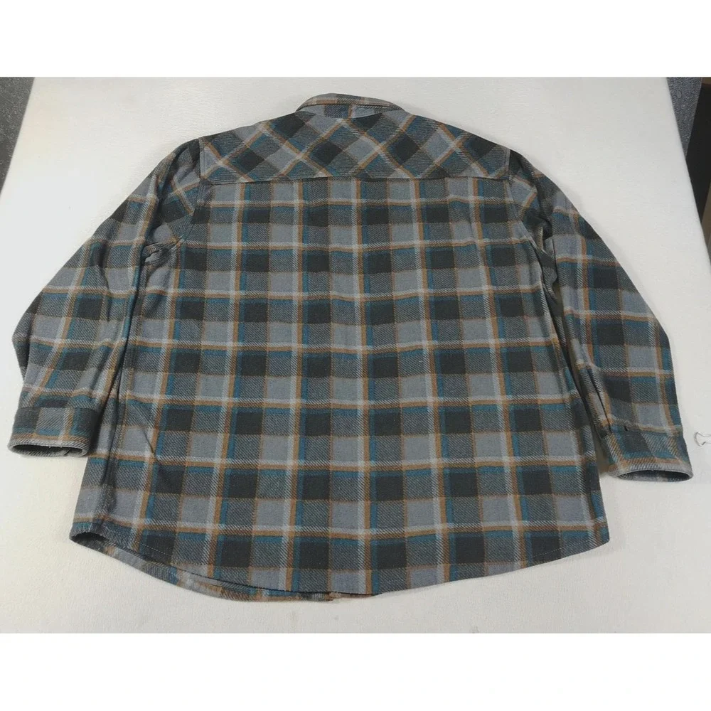 O'Neill Shirt Mens 2XL Gray Plaid Superfleece Snap Front Fleece Casual Outdoor